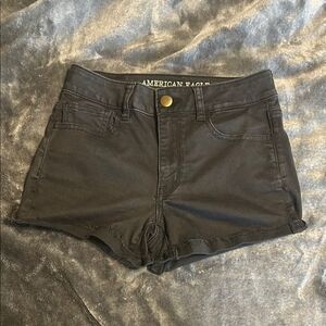 American Eagle Outfitters Black hi rise shortie shorts size 6